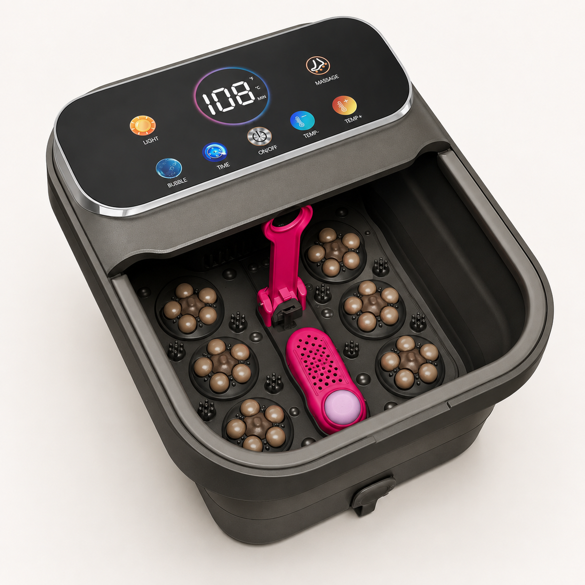 Collapsible Foot Spa with Heat, Bubbles, Massage Rollers and Remote