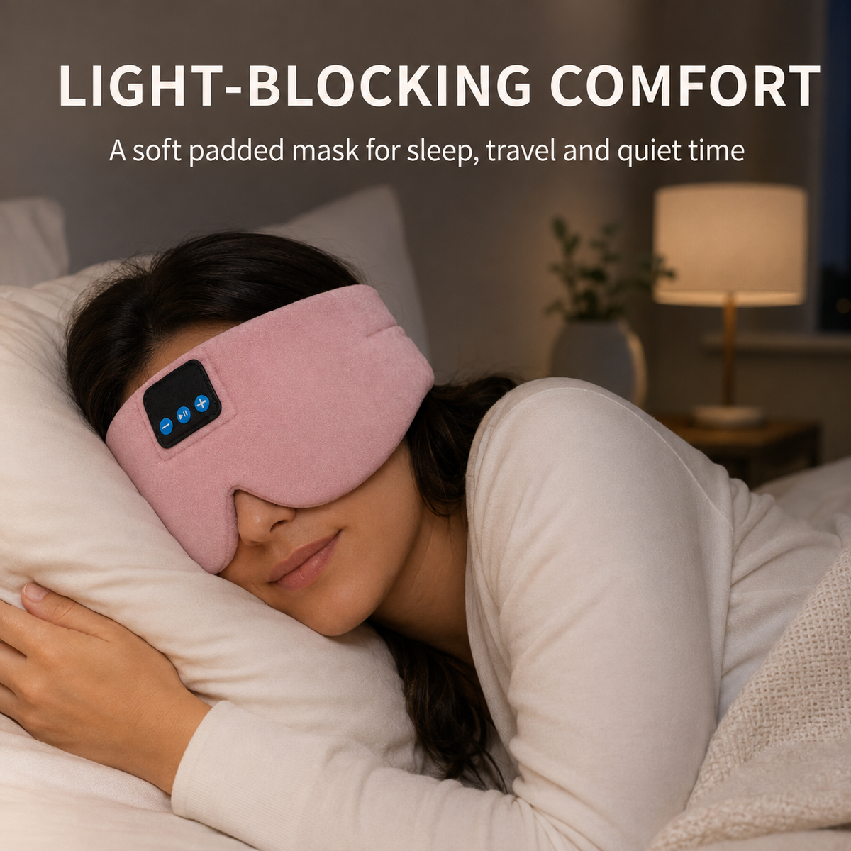 Bluetooth Sleep Mask with Headphones, Silk Lining and USB-C Charging