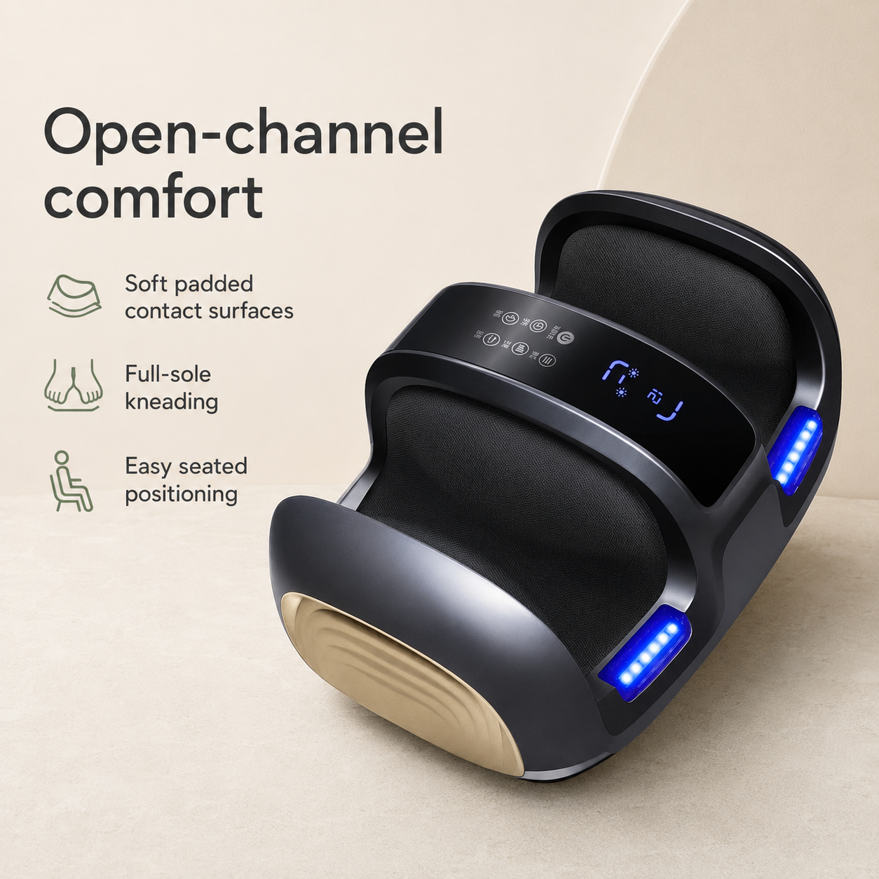 Shiatsu Foot Massager with Heat, Deep Kneading Rollers, Full-Sole Coverage and One-Touch Control for Daily Home Use