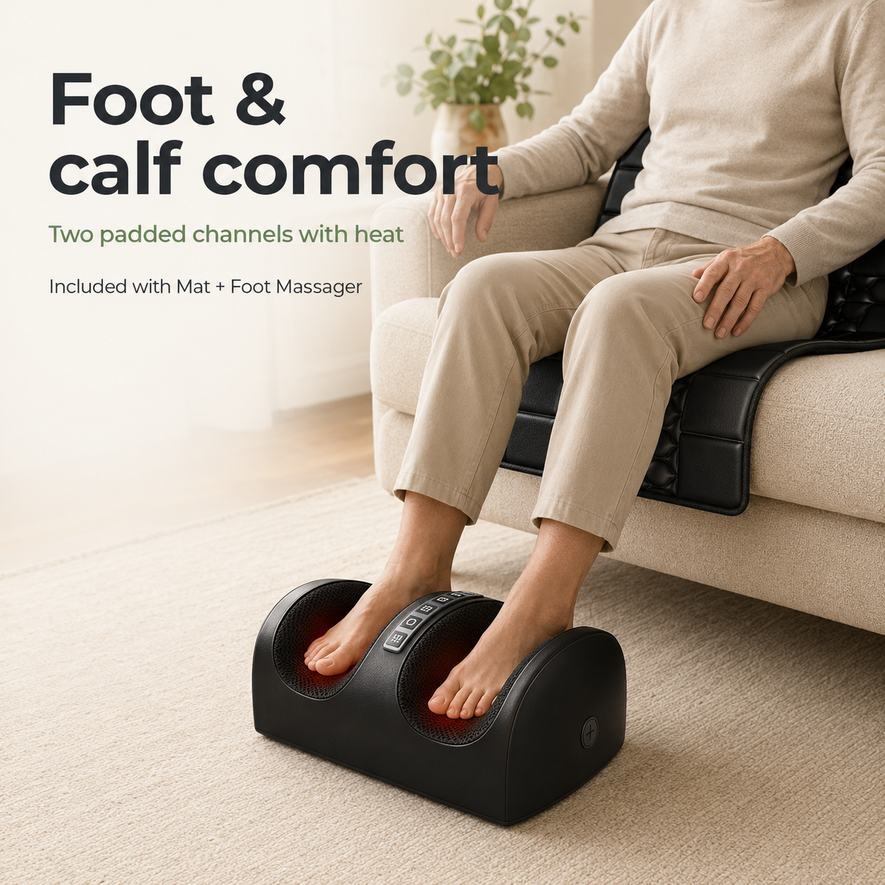 Full Body Massage Mat with Heat, 10 Vibration Points & 9 Modes | Shiatsu Back Massage Pad with Adjustable Intensity and Timer