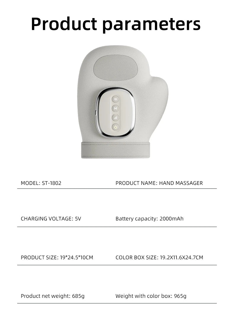 Hand Massager with Heat | Cordless Air Compression Hand Massager for Fingers, Palm, Wrist & Hand Pain Relief