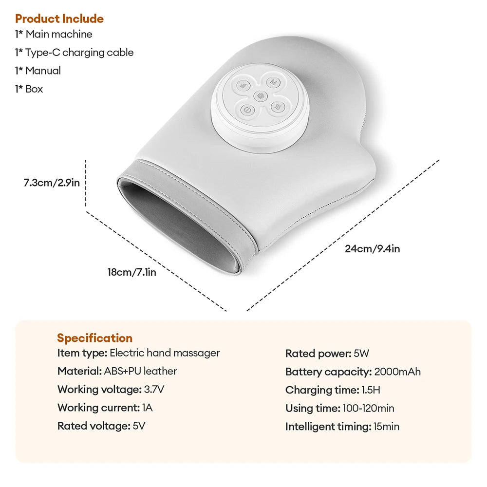 Hand Massager with Heat | Electric Air Compression Hand Massager for Fingers, Palms, Wrists & Arthritis Relief