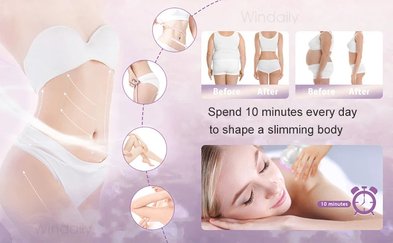 RF Body Slimming Massager | EMS Vibration Body Sculpting Device with LED Light Therapy & Skin Firming