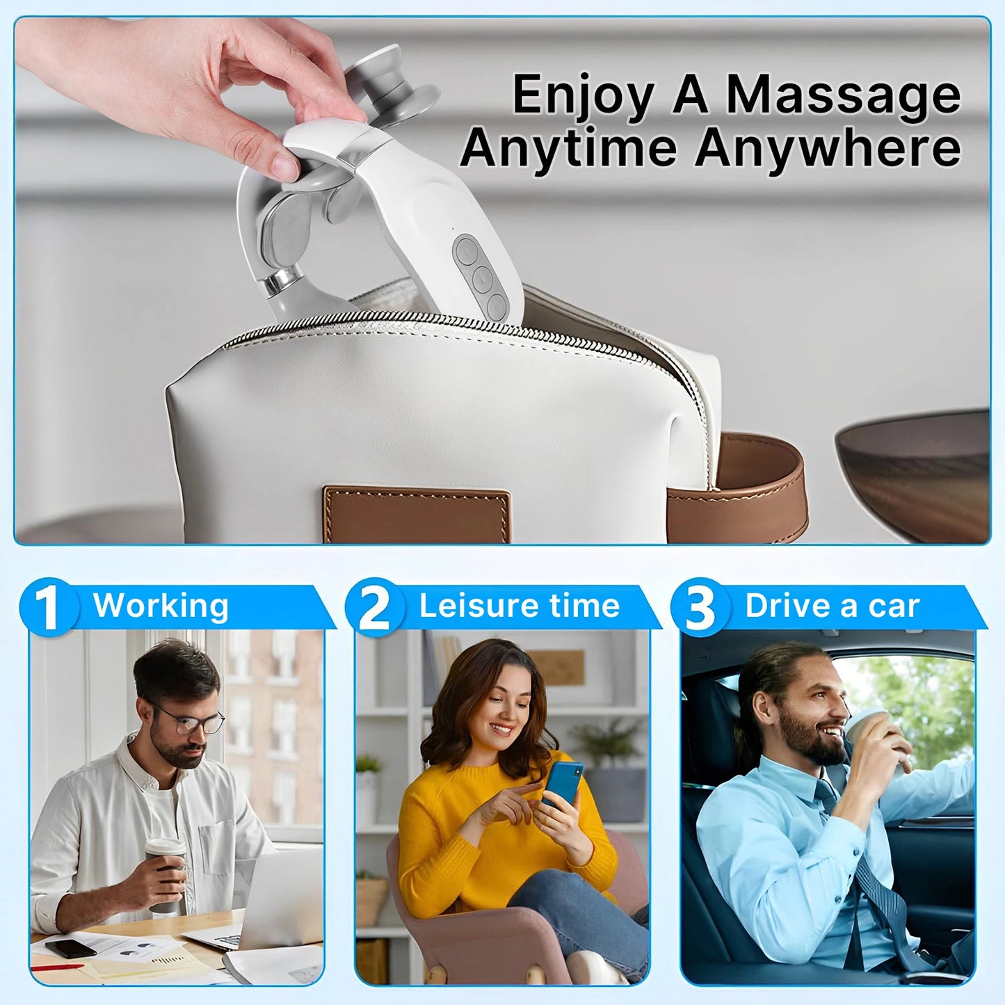 Cordless EMS Neck Massager with Heat | 6 Modes, 15 Intensity Levels, Hands-Free Fit & 15-Minute Auto Shut-Off