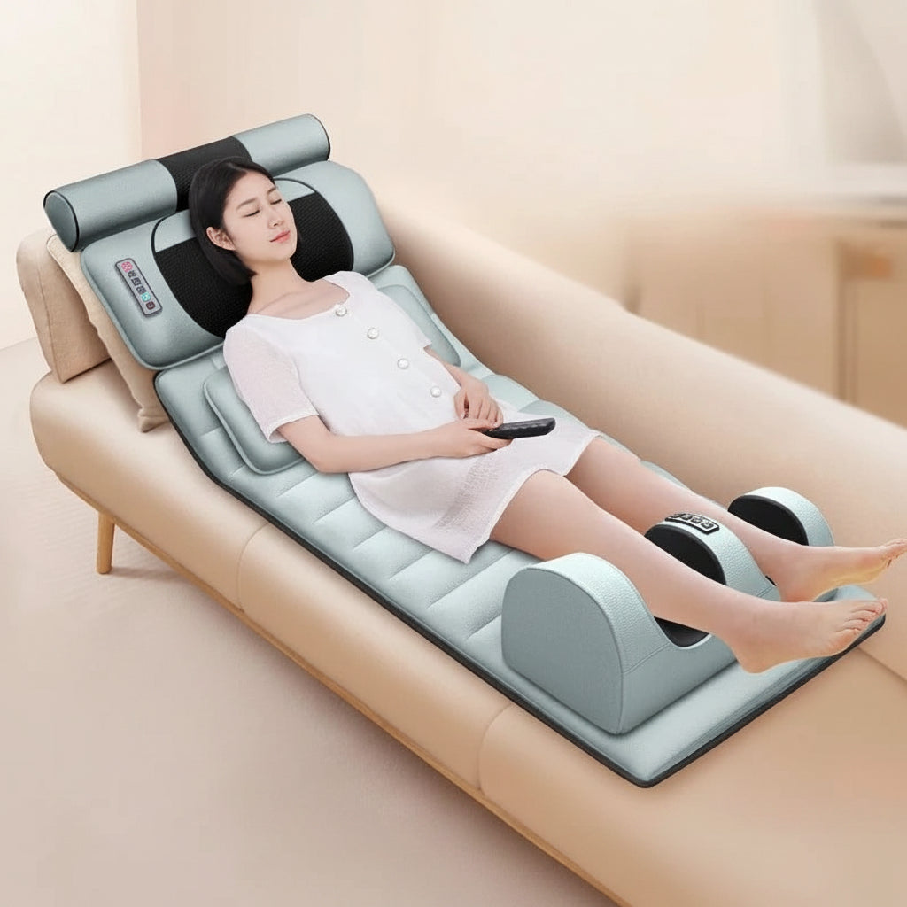 Full Body Massage Mat with Heat | Massage Mattress with Vibration, Kneading, 3 Intensities & Portable Foldable Design