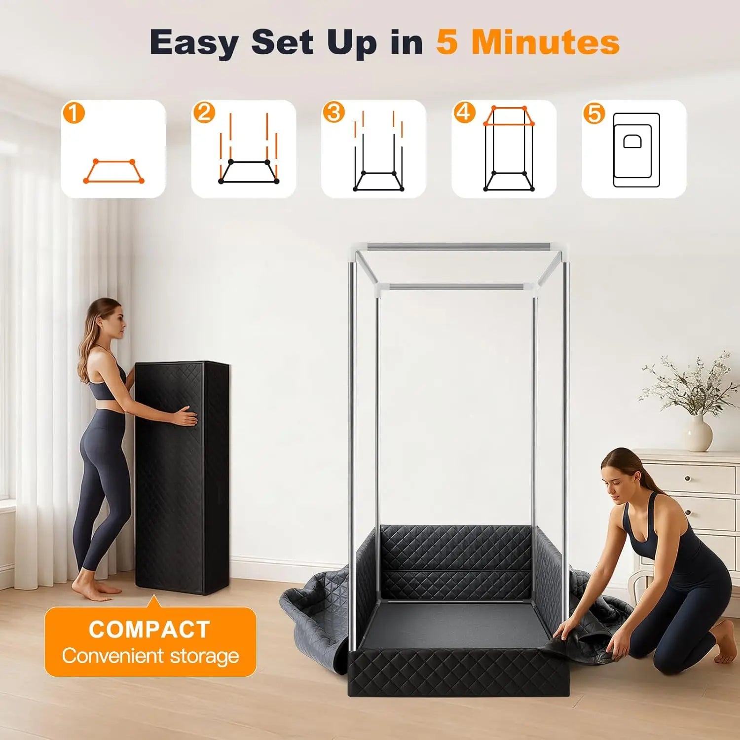 Portable Steam Sauna Tent | Infrared Home Sauna with 2.5L Steam Generator, Chair, 9 Heat Levels & 99-Min Timer