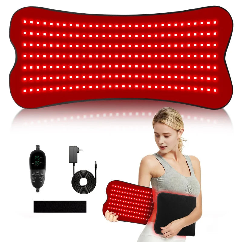 Red Light Therapy Belt | 210 LED 660nm 850nm Infrared Heating Wrap with Remote & Adjustable Heat