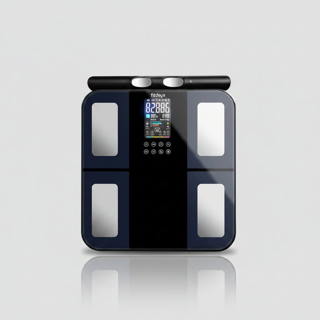 Smart Body Composition Scale | 8-Electrode Digital Body Fat Scale with BMI, Muscle Mass, App Tracking & Handle