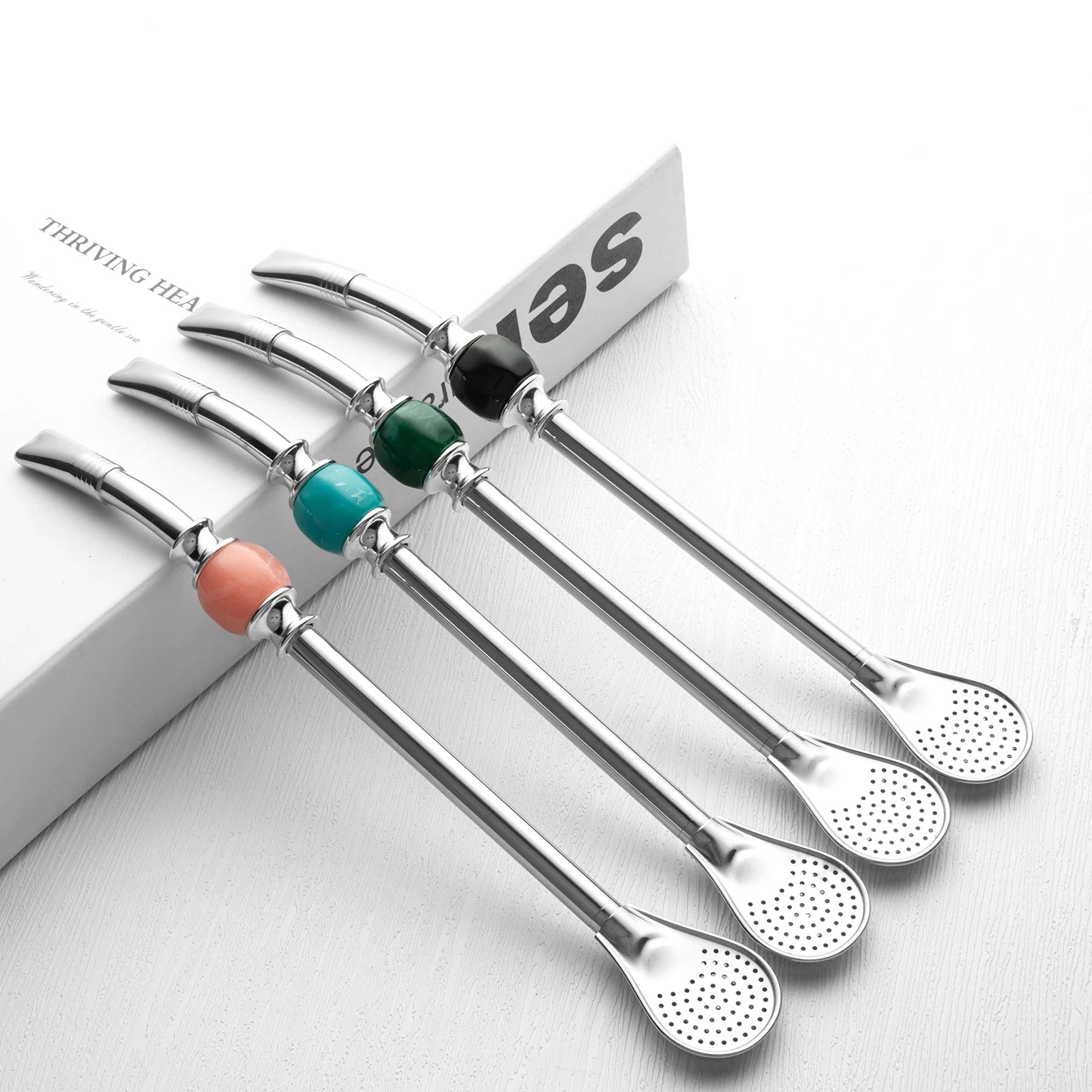 Stainless Steel Bombilla Straw Set | Reusable Yerba Mate Filter Straws with Cleaning Brushes