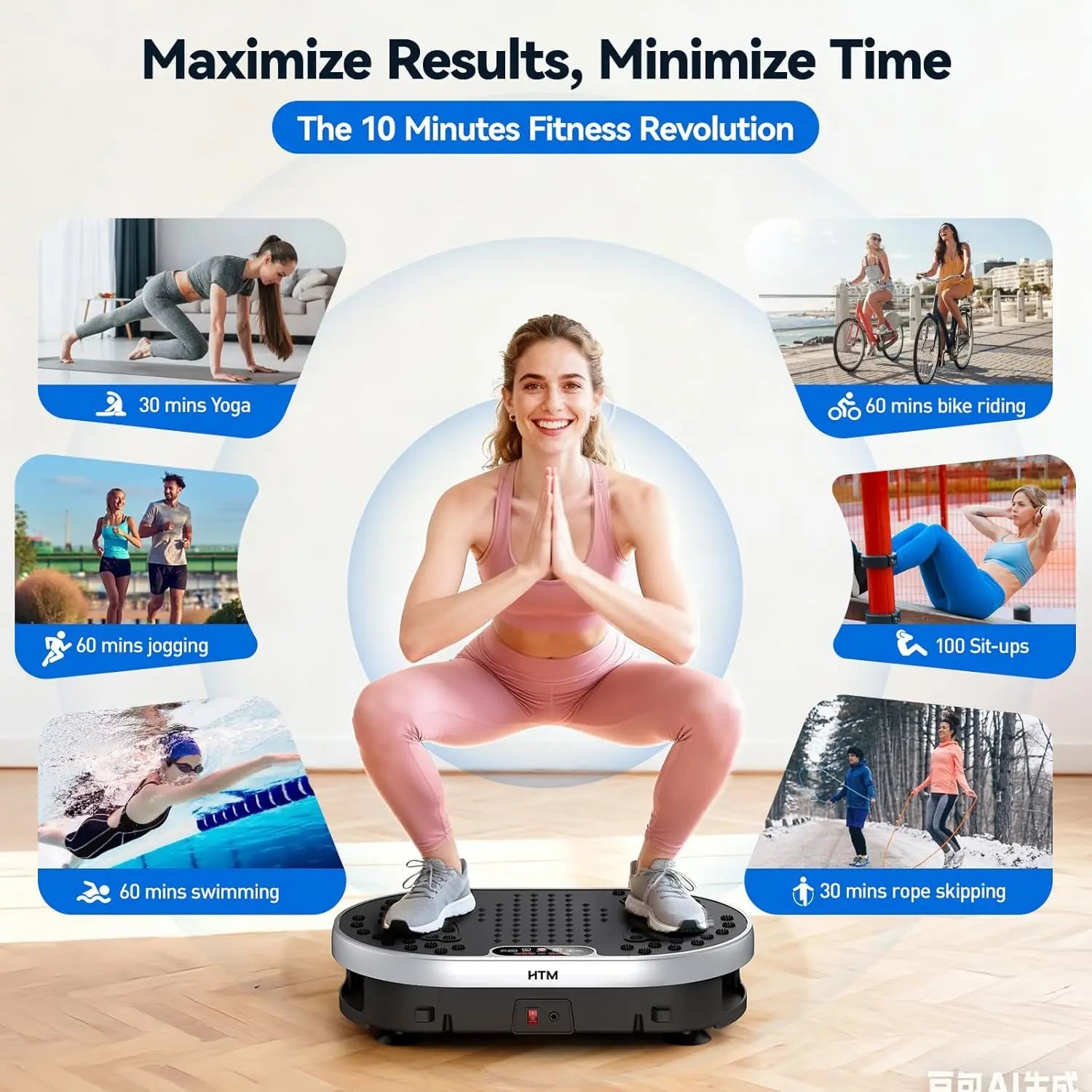 Vibration Plate Exercise Machine | Full Body Shaker with 120 Speeds, 9 Programs, Remote Control & 300 lb Capacity