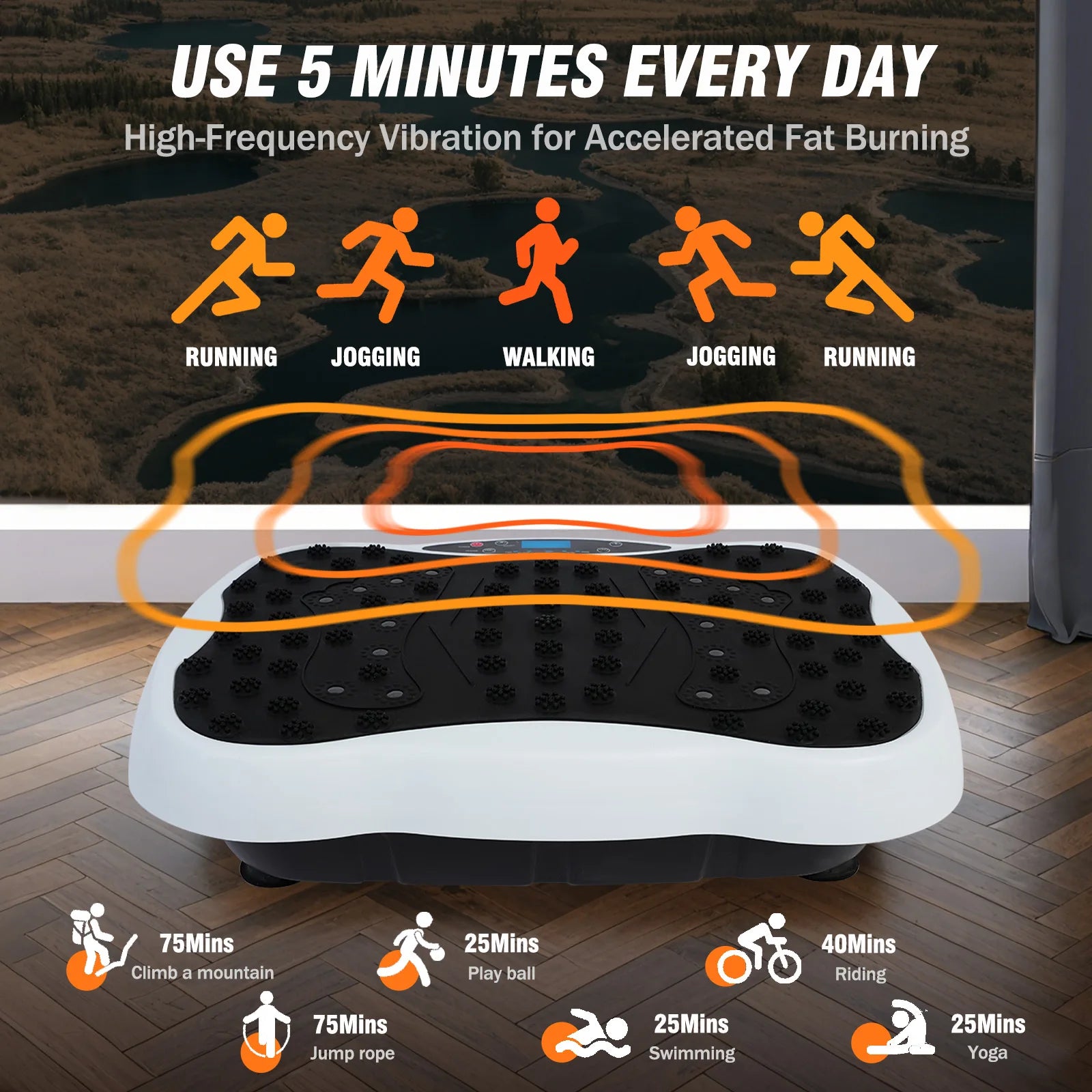 Vibration Plate Exercise Machine | Dual Motor Full Body Shaker with 120 Speeds, Resistance Bands & Remote Control