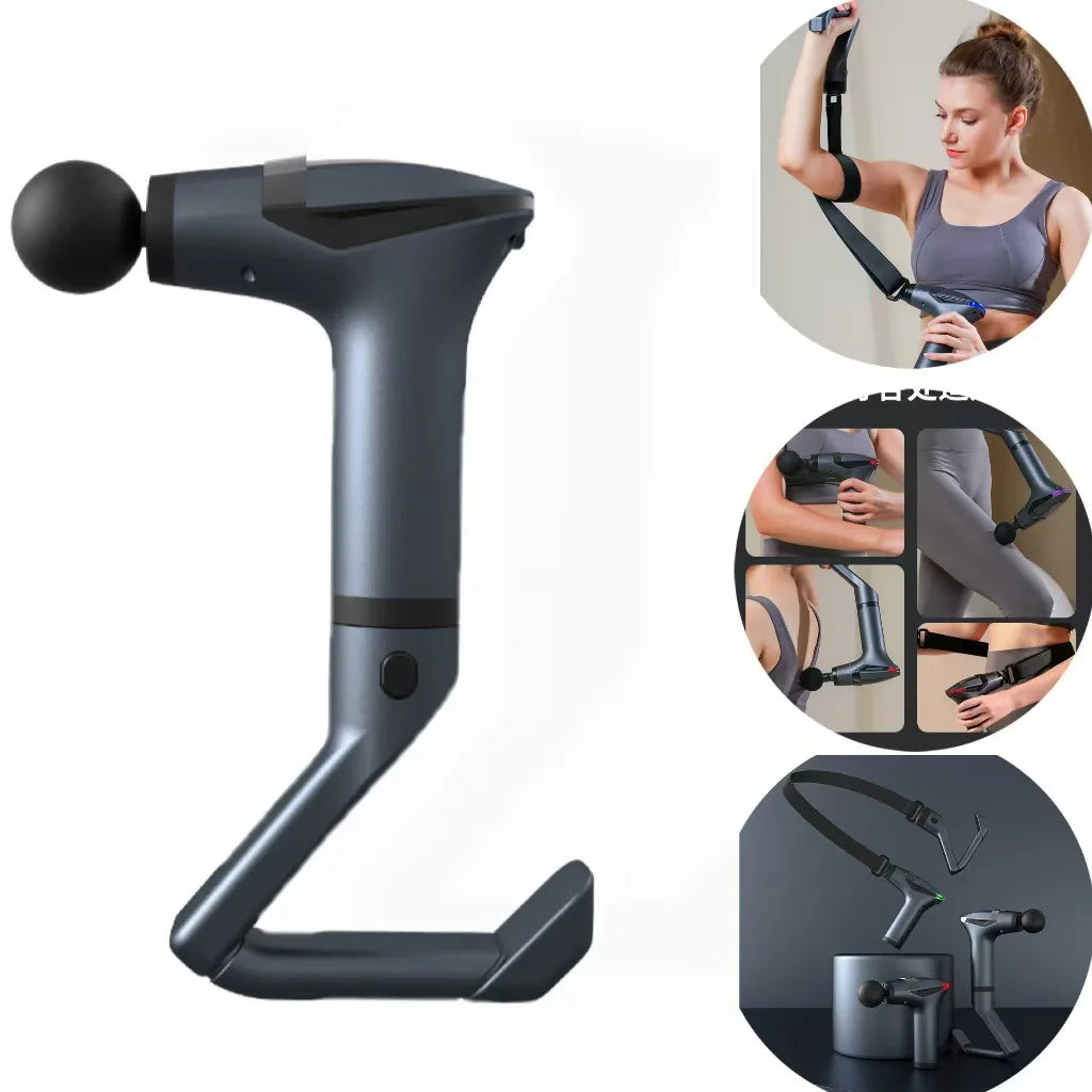 Massage Gun Deep Tissue Massager | Long Handle Percussion Muscle Massager with 12 Speeds & USB-C Charging