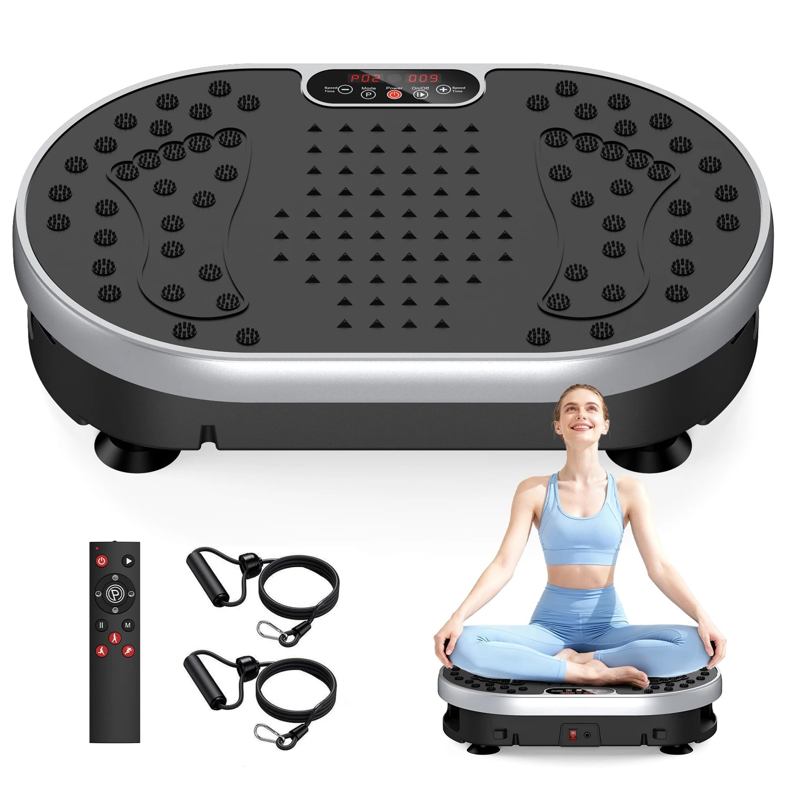 Vibration Plate Exercise Machine | Full Body Shaker with 120 Speeds, 9 Programs, Remote Control & 300 lb Capacity