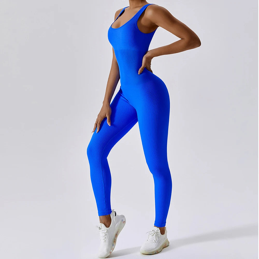 Yoga Jumpsuit for Women | Seamless One Piece Workout Bodysuit with Quick-Dry Stretch Compression Fit