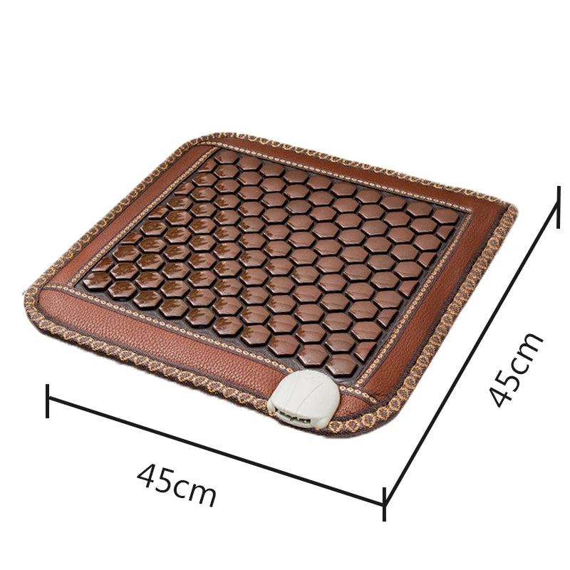 Infrared Heating Pad | Jade Tourmaline Heated Seat Cushion with 8 Heat Levels for Back, Shoulder & Muscle Relief