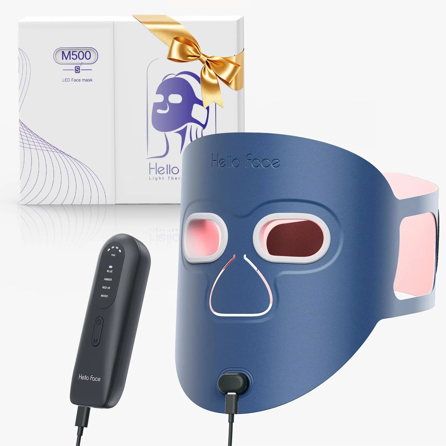 LED Light Therapy Face Mask | Wireless Red Blue Near Infrared Skin Care Mask with 4 Modes for Wrinkles, Acne & Glow Blue