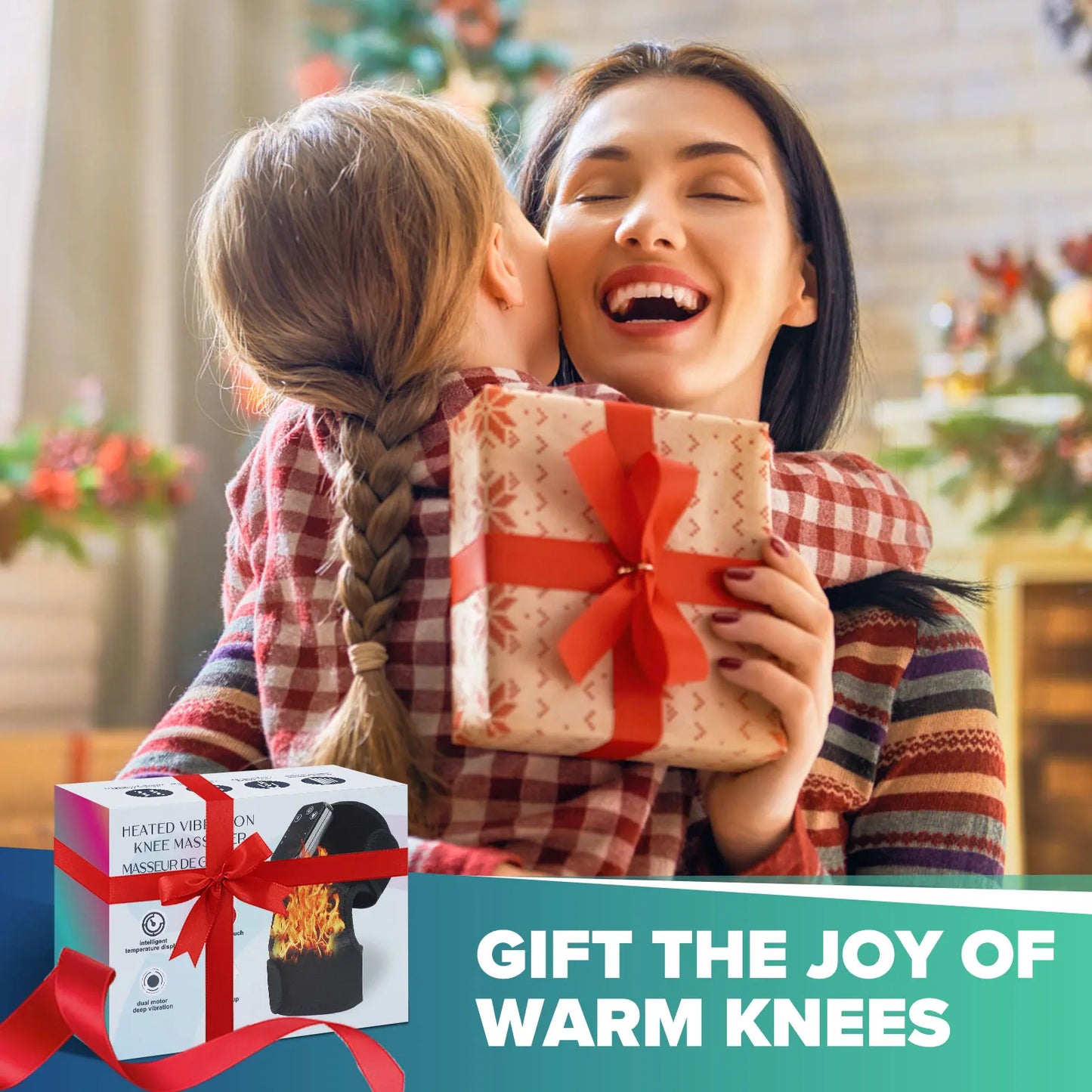 Cordless Heated Knee Massager Pad with Vibration | 3 Heat Levels, 3 Massage Modes, 4000mAh Battery & Adjustable Joint Straps
