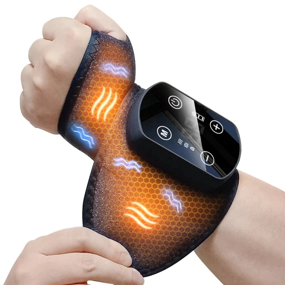 Wrist Massager with Heat | Cordless Heated Wrist Brace with Vibration, 5 Heat Levels & Adjustable Fit