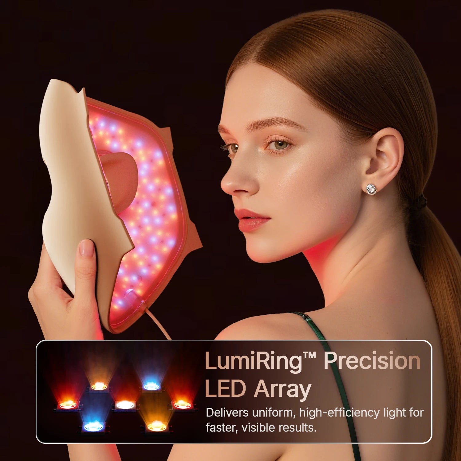 LED Face Mask Light Therapy | 4D Silicone Red Blue LED Mask with 311 LEDs for Wrinkles, Acne & Skin Tone