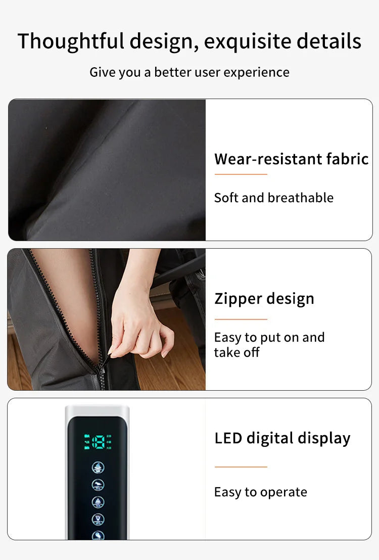 Air Compression Leg Massager Boots | 360° Foot and Calf Wraps with 3 Modes, 3 Intensities & Remote Control