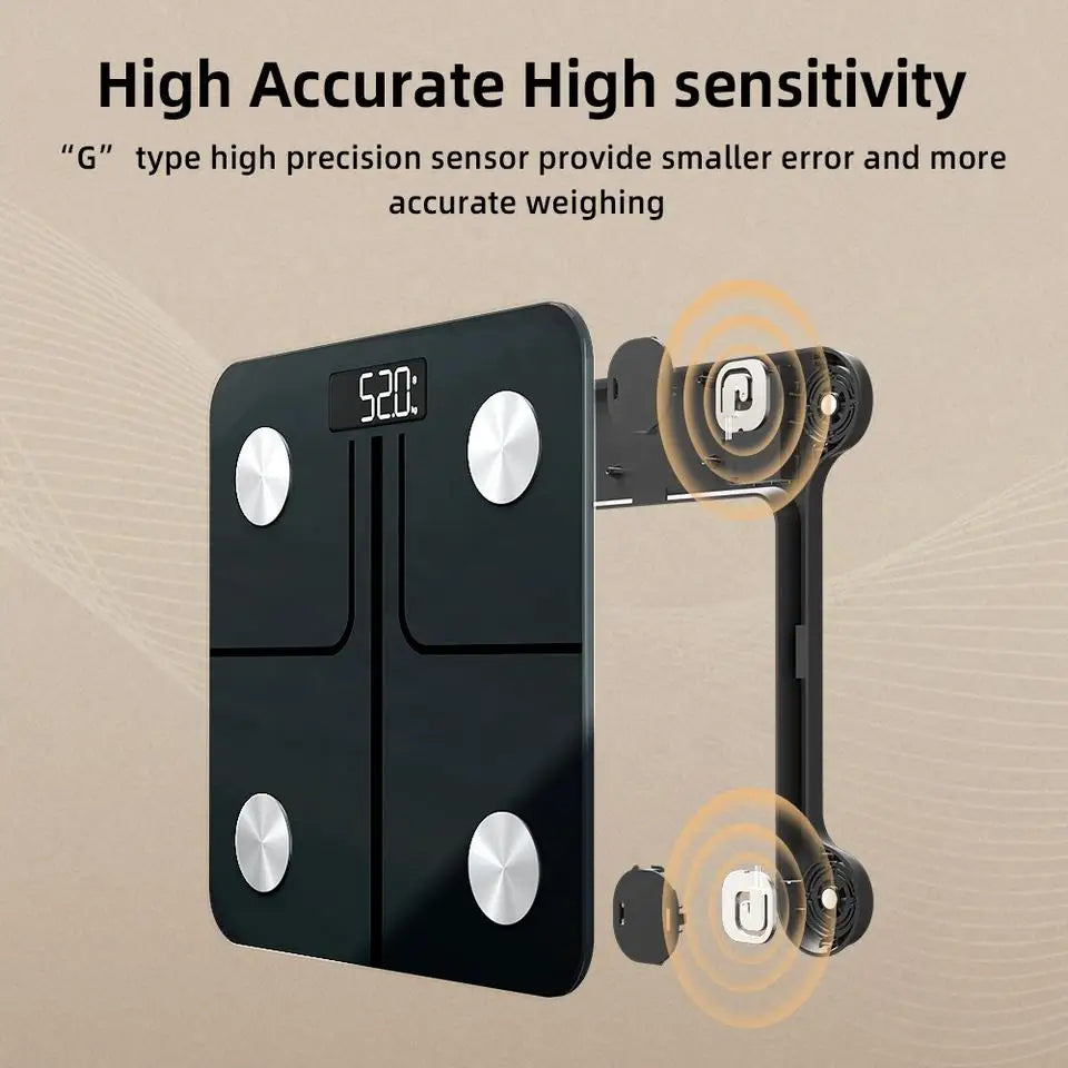 Smart Body Composition Scale with ITO Sensor | 12 Metrics, 0.1 lb Precision, Fitdays Bluetooth App & 400 lb Capacity
