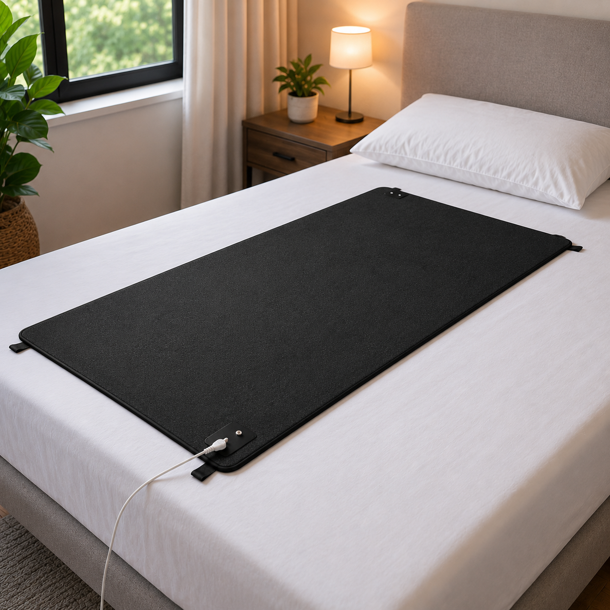 Grounding Mattress Pad | Earthing Bed Sheet with Conductive Cotton Surface for Queen & King Mattresses KING