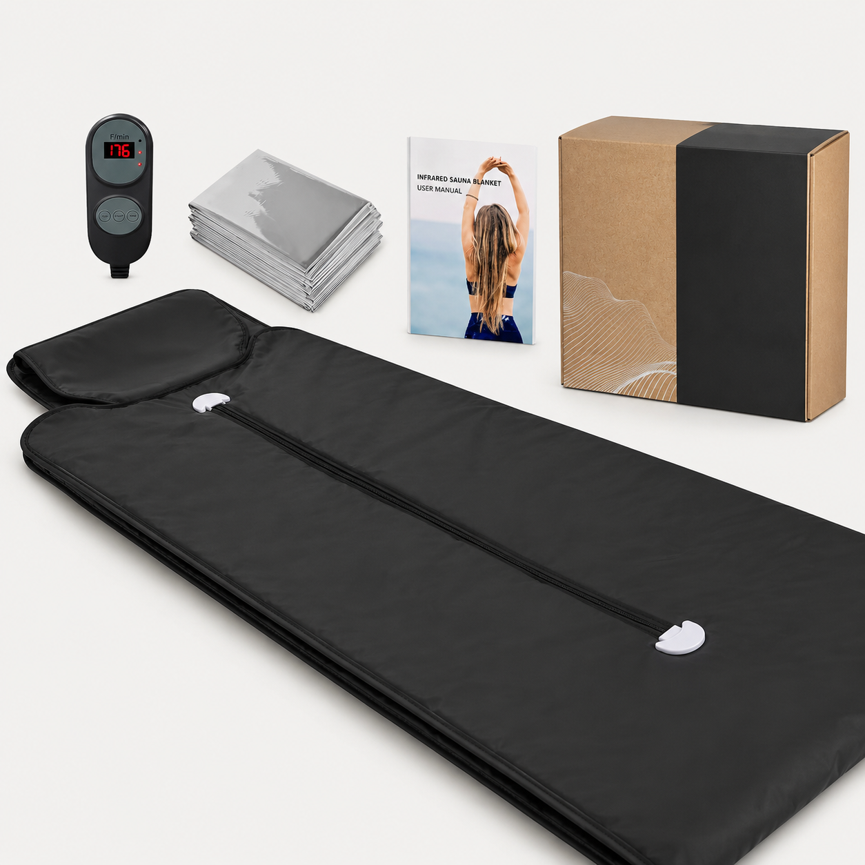 Infrared Sauna Blanket | Portable Far Infrared Sauna Blanket with 6 Heat Levels, Arm Zippers & Auto Shut-Off