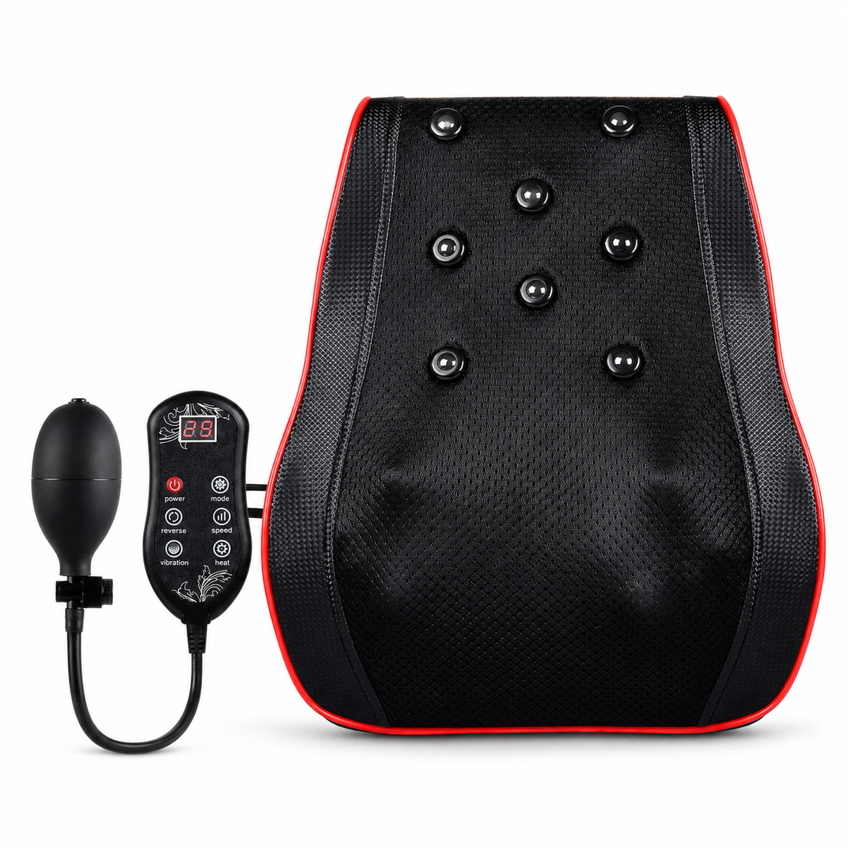Shiatsu Back Massage Cushion with Heat, Vibration and Adjustable Air Support