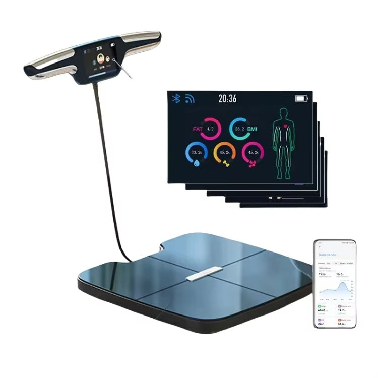 8-Electrode Smart Body Composition Scale with Dual-Frequency BIA | 59 Metrics, Wi-Fi, Bluetooth, TFT Display & 400 lb Capacity