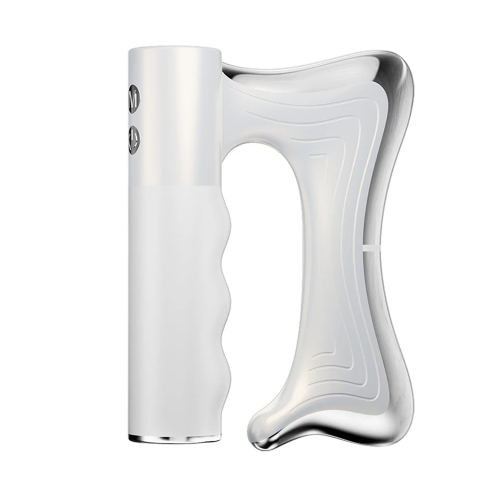 Fascia Scraping Tool Massager | Electric Muscle Scraper with Heat, High-Frequency Vibration & Adjustable Temperature White