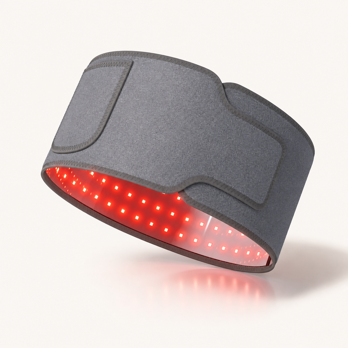 Red Light Therapy Belt with Near-Infrared LEDs and Adjustable Timer Gray