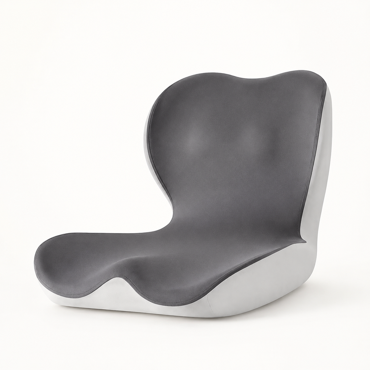 Memory Foam Seat and Back Cushion for Office Chairs, One-Piece L-Shaped Design Grey