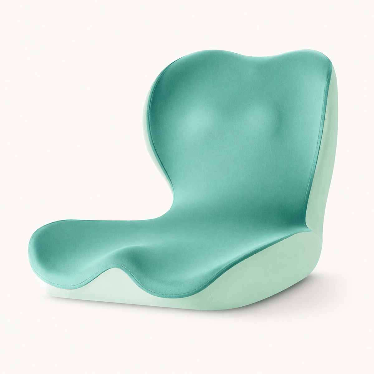 Memory Foam Seat and Back Cushion for Office Chairs, One-Piece L-Shaped Design Green