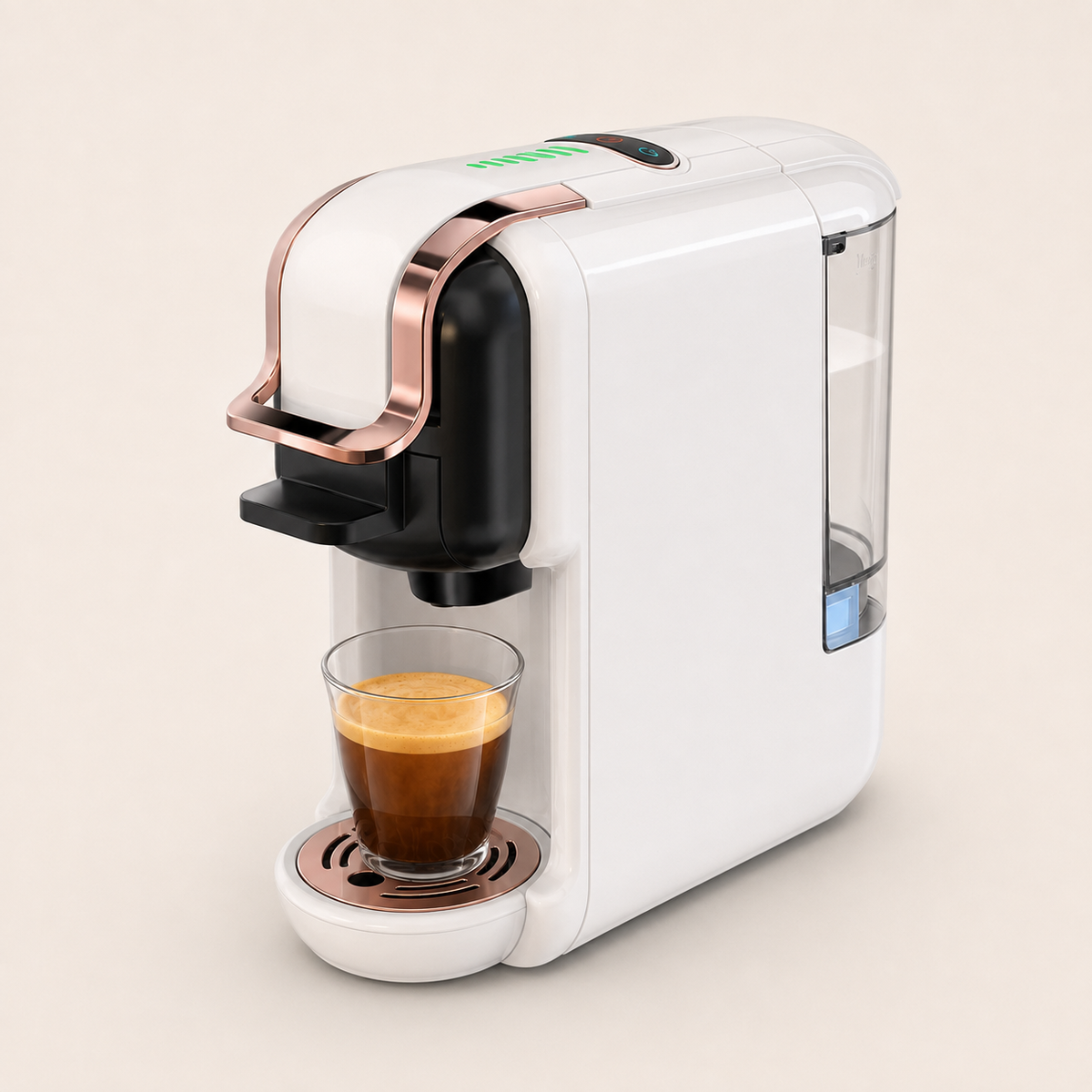5-in-1 Pod and Ground Coffee Maker with Interchangeable Adapters White
