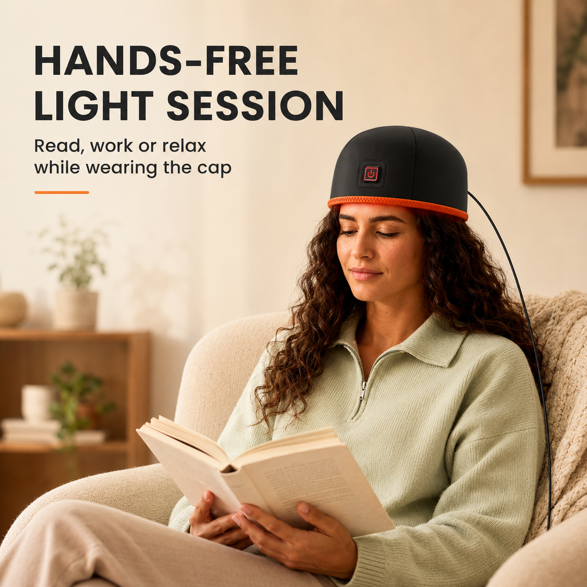 Red Light Therapy Cap for Scalp, 660/850 nm LEDs, Timer and Pulse Modes