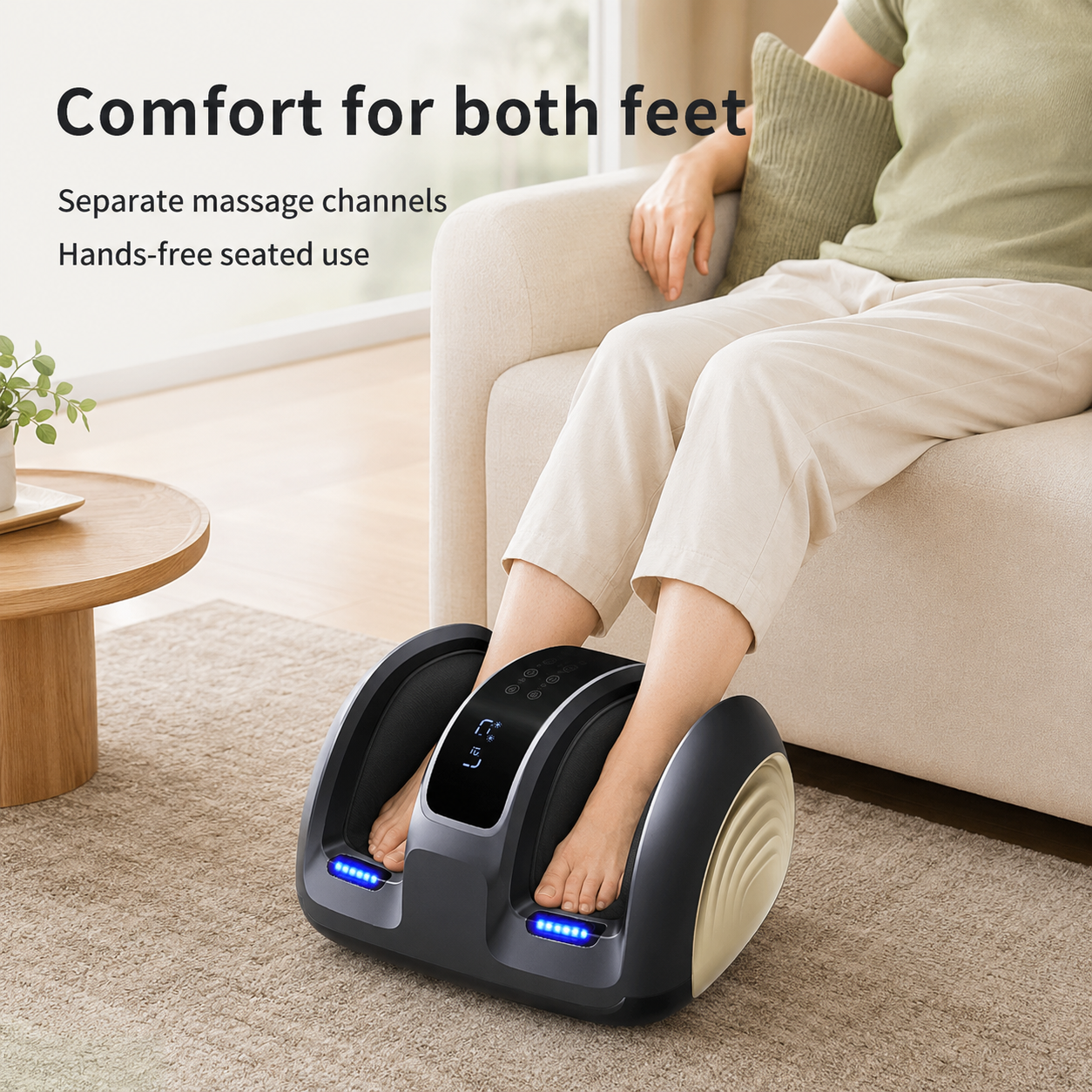 Shiatsu Foot Massager with Heat, Deep Kneading Rollers, Full-Sole Coverage and One-Touch Control for Daily Home Use