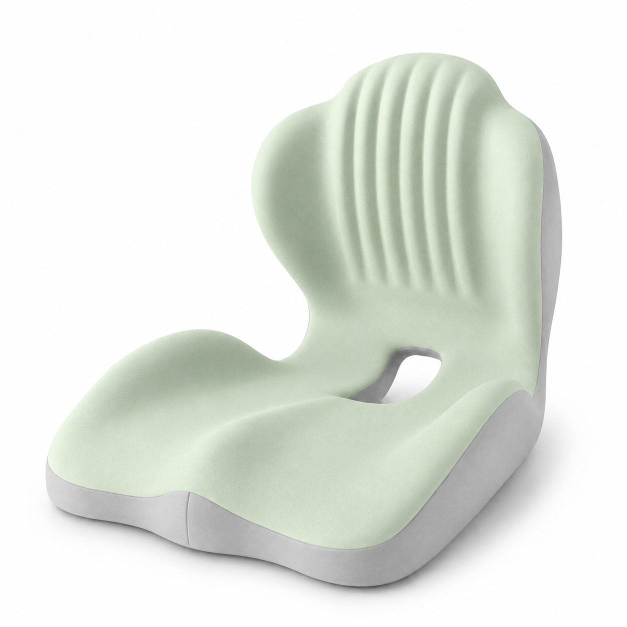 Memory Foam Seat Cushion with Back Support | Ergonomic Office Chair Cushion with Breathable Cover for Office, Car and Home Green