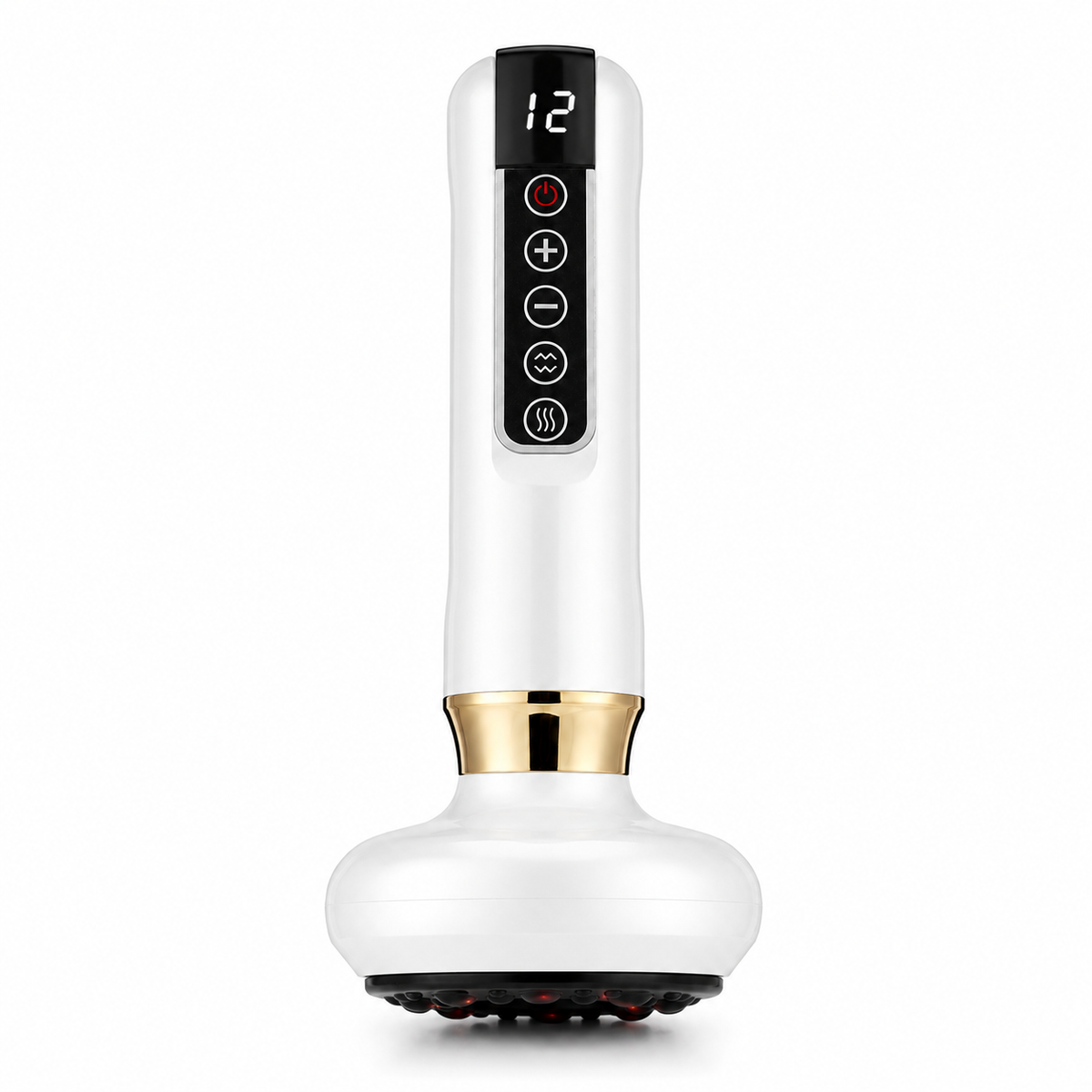 Electric Cupping Massager with Heat, 12 Suction Levels, Rechargeable White