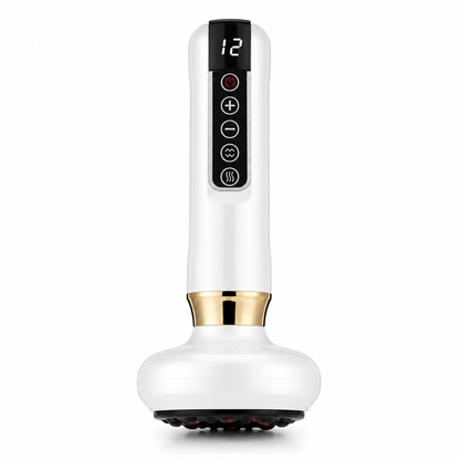 Electric Cupping Massager with Infrared Heat, 12 Suction Levels, Scraping Function & Rechargeable Cordless Design White