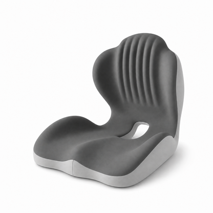 Memory Foam Seat Cushion with Back Support | Ergonomic Office Chair Cushion with Breathable Cover for Office, Car and Home Gray