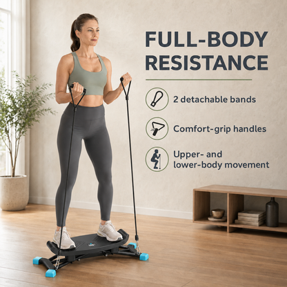 Slide Stepper Ski Trainer with Side-to-Side Motion | Resistance Bands, LCD Monitor, 440 lb Capacity & No Assembly Required