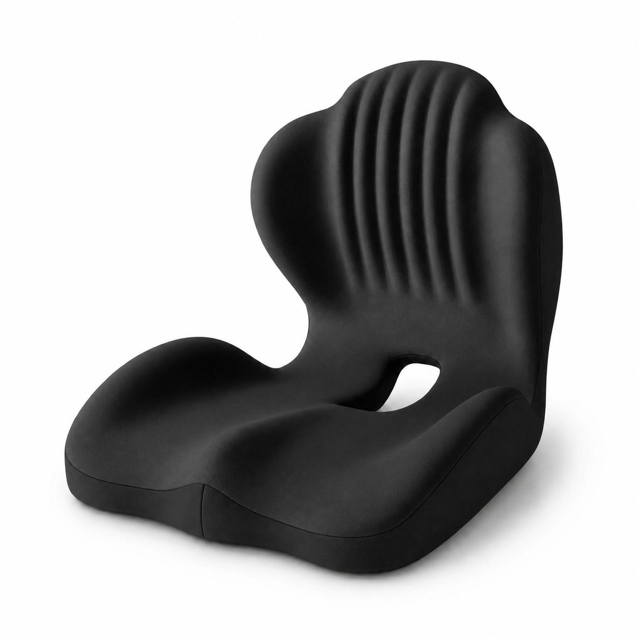 Memory Foam Seat Cushion with Back Support | Ergonomic Office Chair Cushion with Breathable Cover for Office, Car and Home Black