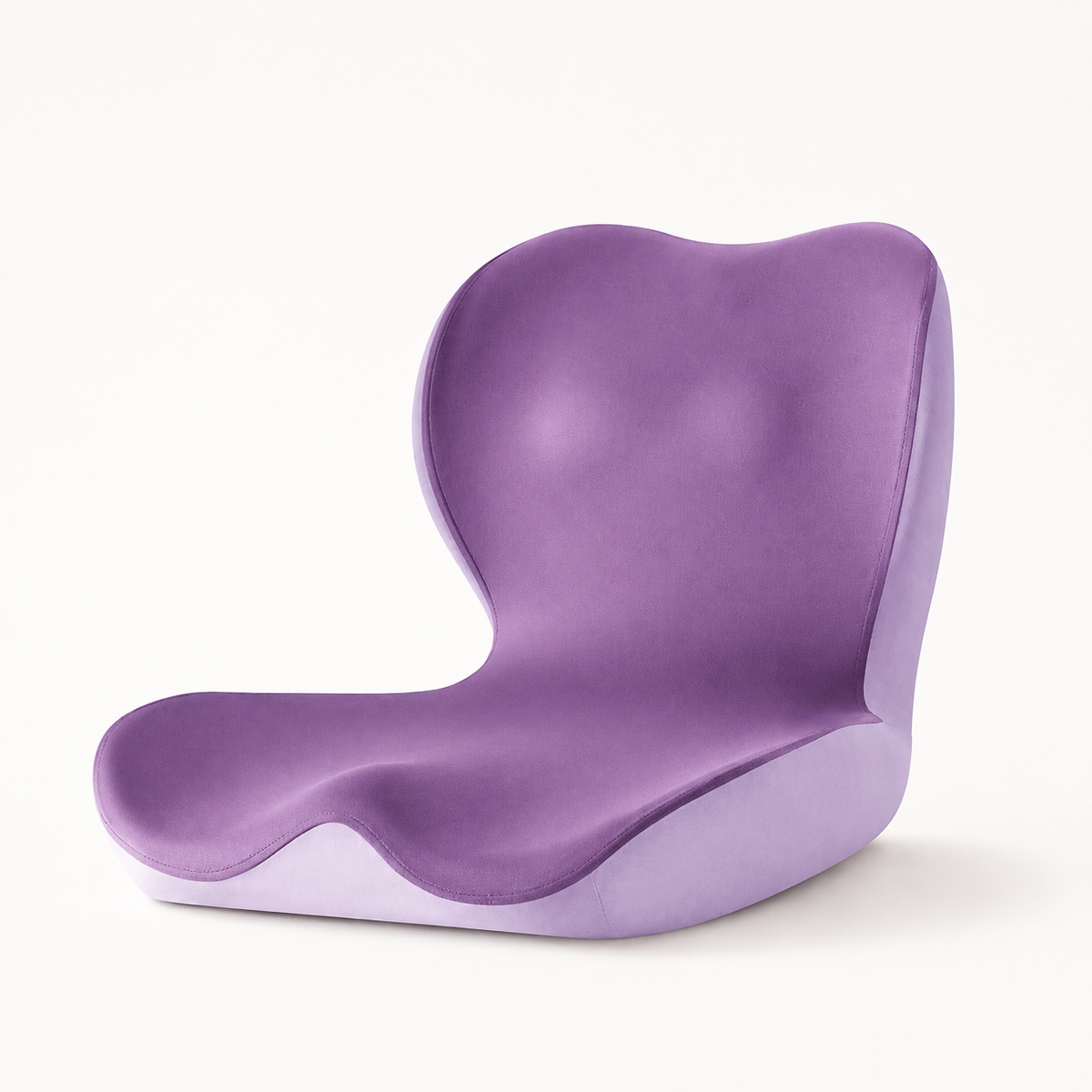 Memory Foam Seat and Back Cushion for Office Chairs, One-Piece L-Shaped Design Purple