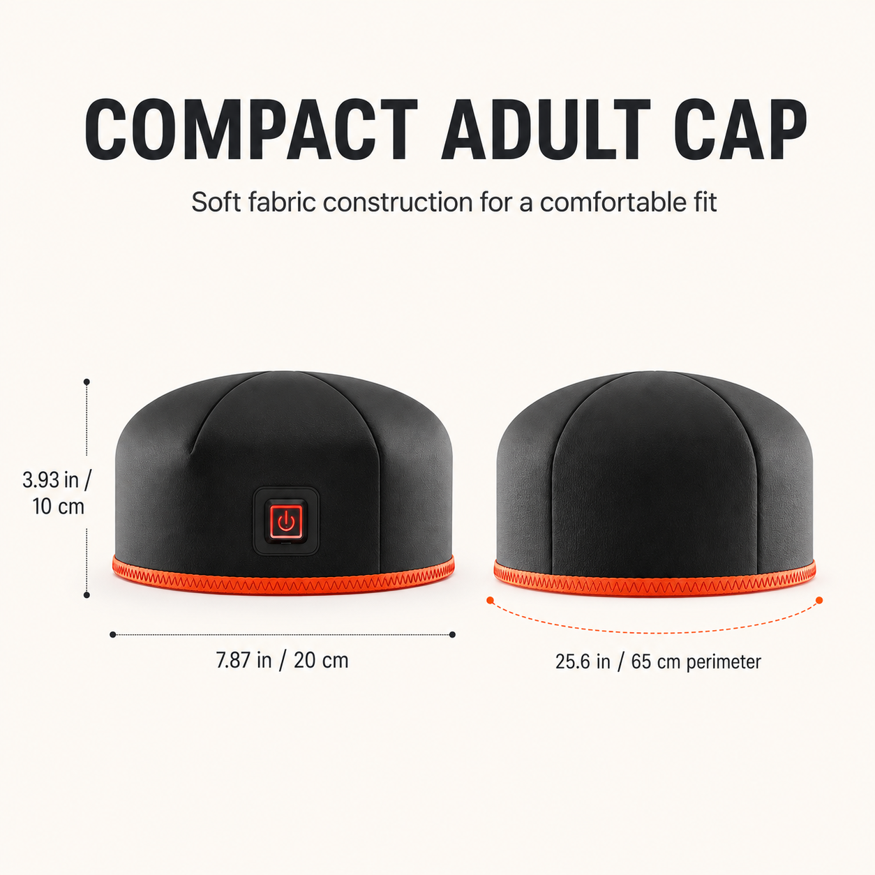 Red Light Therapy Hat with 660nm Red & 850nm Near-Infrared LEDs, 10Hz/40Hz Pulse Modes & Auto Shut-Off