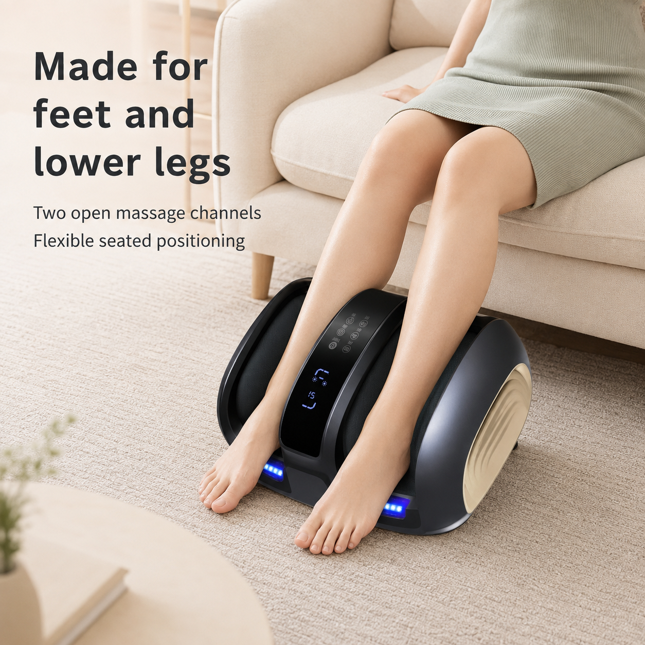 Shiatsu Foot Massager with Heat, Deep Kneading Rollers, Full-Sole Coverage and One-Touch Control for Daily Home Use