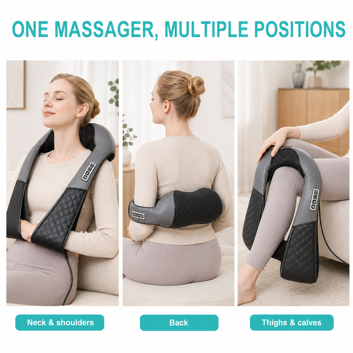 Shiatsu Neck and Shoulder Massager with Heat, 8 Nodes and 3 Speeds