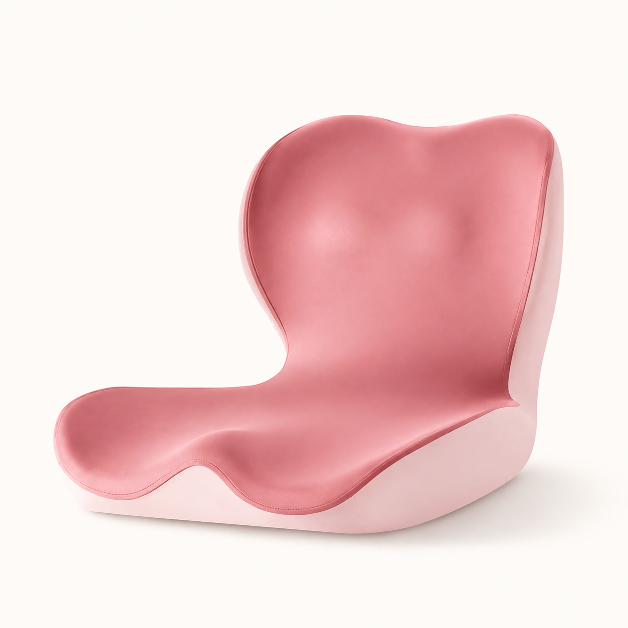L-Shaped Memory Foam Seat Cushion with Back Support | Breathable Washable Cover for Office, Car and Home Chairs Pink