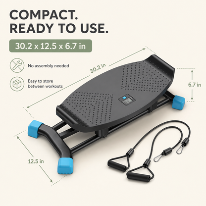 Slide Stepper Ski Trainer with Side-to-Side Motion | Resistance Bands, LCD Monitor, 440 lb Capacity & No Assembly Required