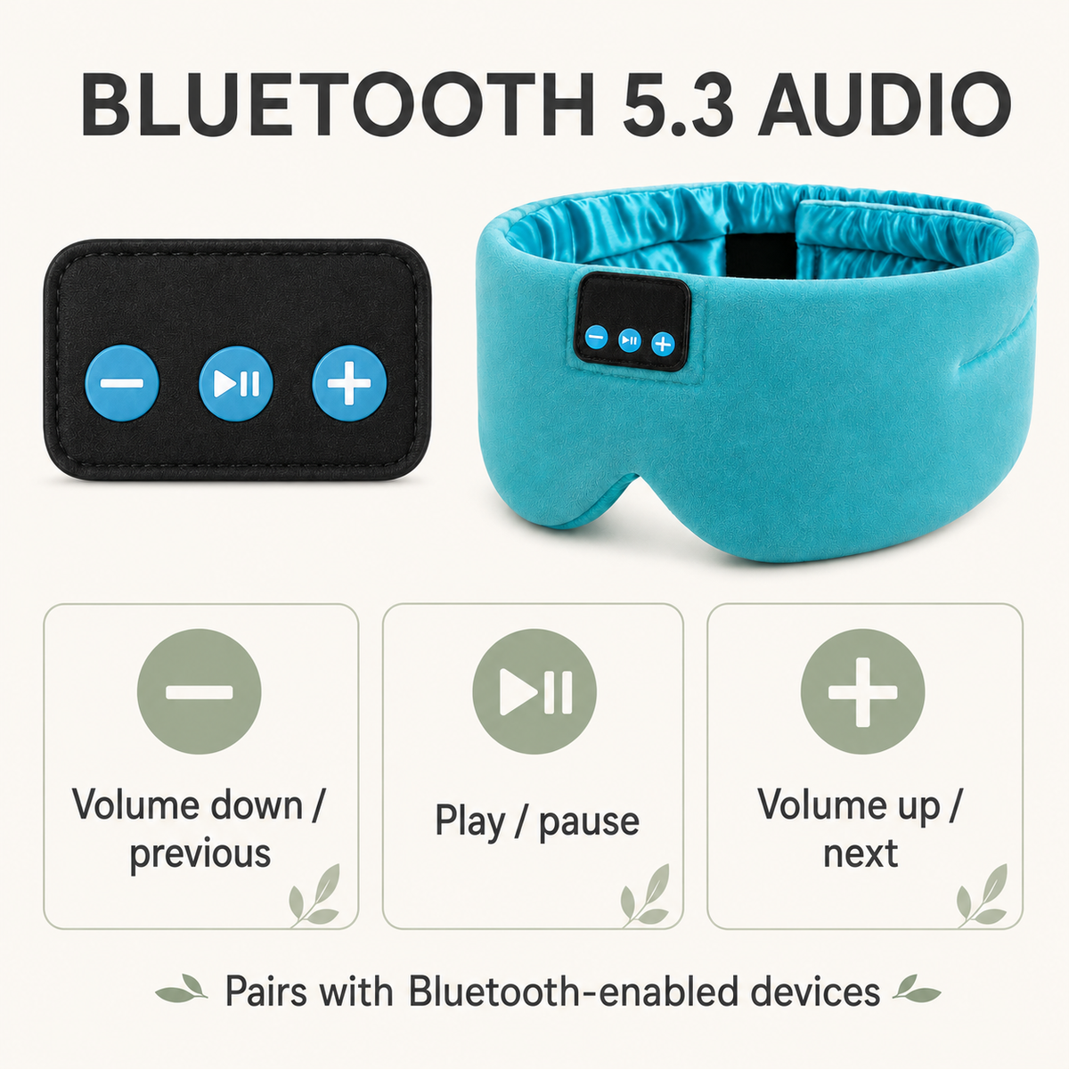 Bluetooth Sleep Mask with Headphones, Silk Lining and USB-C Charging