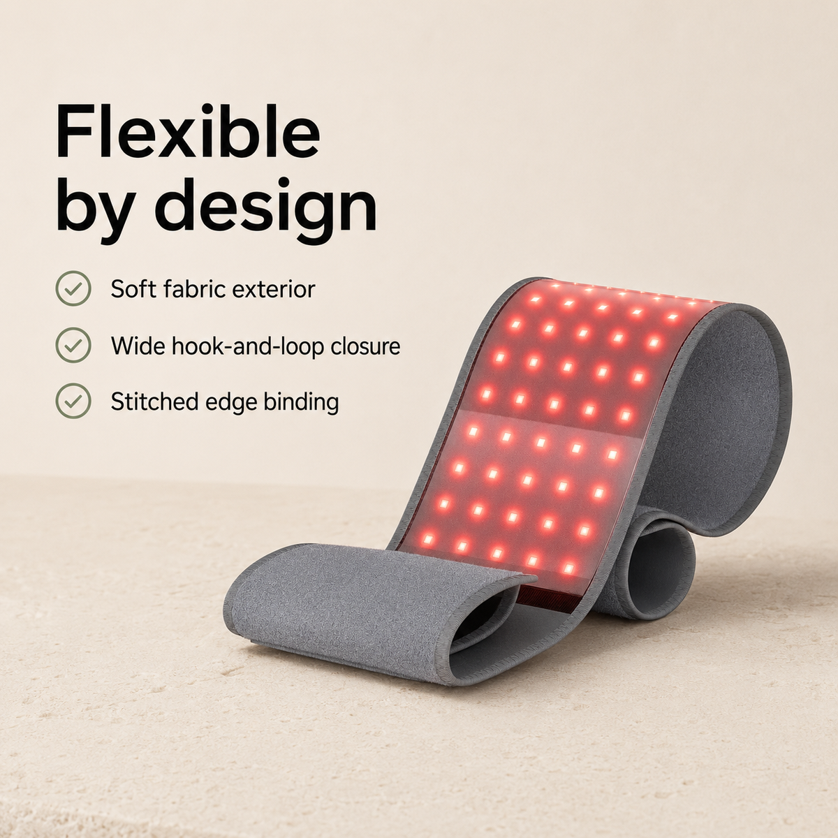 Red Light Therapy Belt with Near-Infrared LEDs and Adjustable Timer